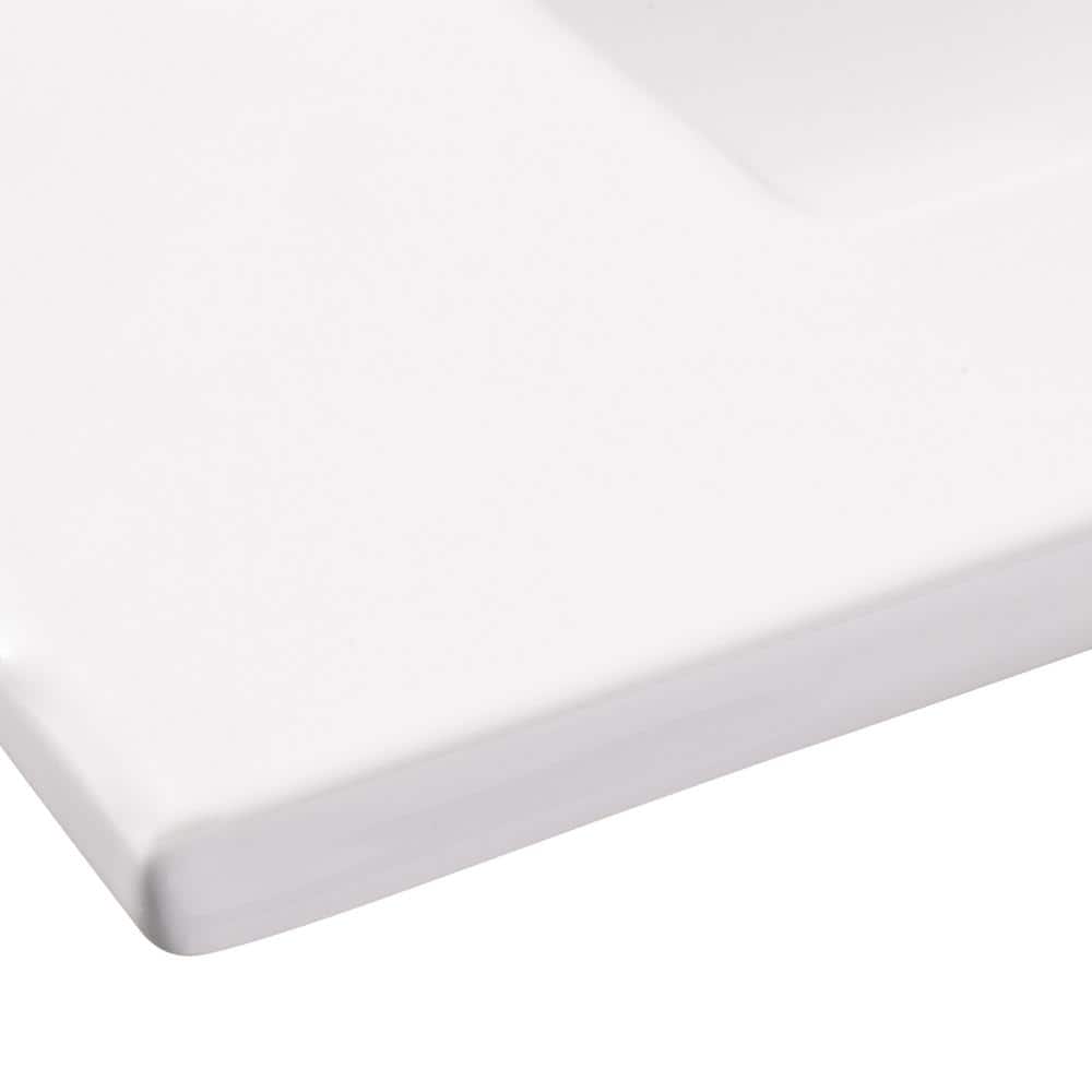 White 25" Vitreous China Rectangular Vanity Top