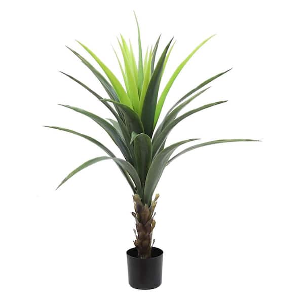 Unbranded 36 Inch, Green, Artificial Agave Succulent in Black Drop In Container