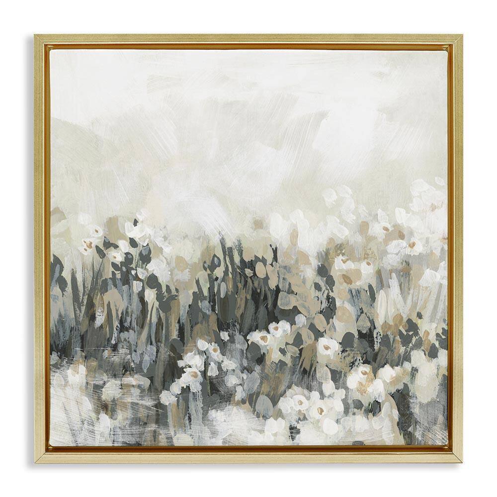 Grey & Beige Landscape by June Erica Vess Gold Floater Frame Abstract Graphic Art Print 25 in. x 25 in. price history on PriceWatchPro