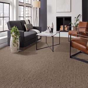 Crystal Cavern - Argonite-Brown 12 ft. 45 oz. Triexta PET Pattern Installed Carpet