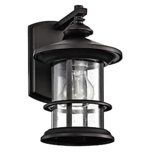 1-Light Oiled Rubbed Bronze Metal Outdoor Wall Lantern Sconce with Anti-Rust and Waterproof