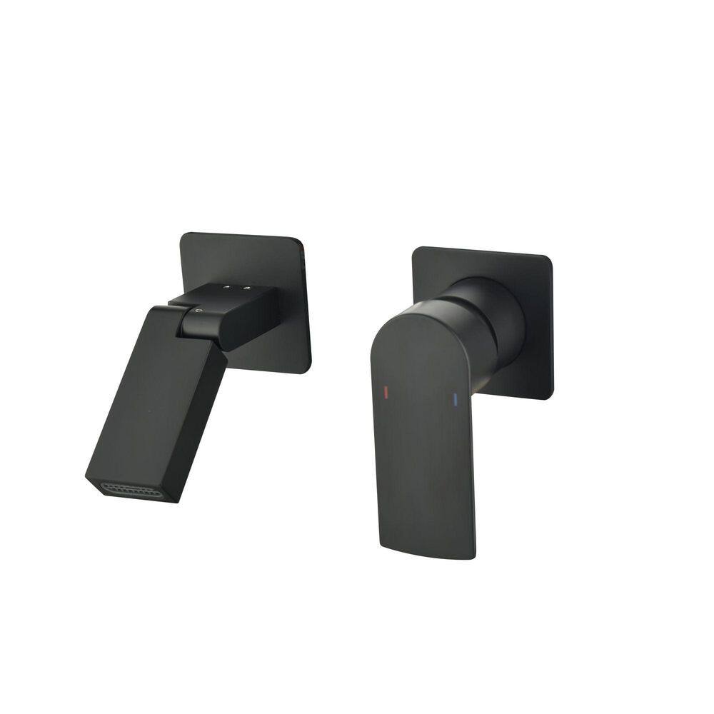 Single Handle Wall Mounted Bathroom Faucet with 180° Swivel Waterfall Spout in Matte Black price history on PriceWatchPro