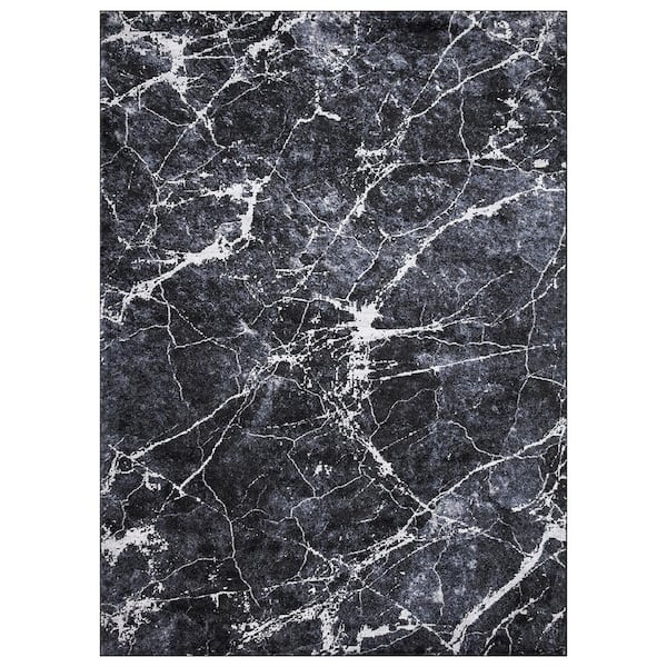 Concord Global Trading Positano Collection Napoli Anthracite 8 ft. x 11 ft. Abstract Area Rug
