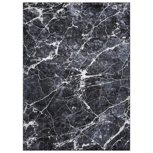 Concord Global Trading Positano Collection Napoli Anthracite 9 ft. x 13 ft. Abstract Area Rug