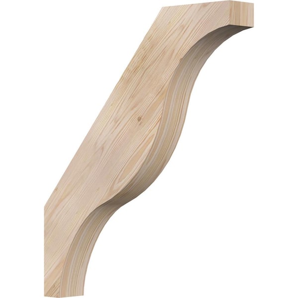 Ekena Millwork 3 1/2"W x 24"D x 28"H Funston Smooth Knee Brace, Douglas Fir