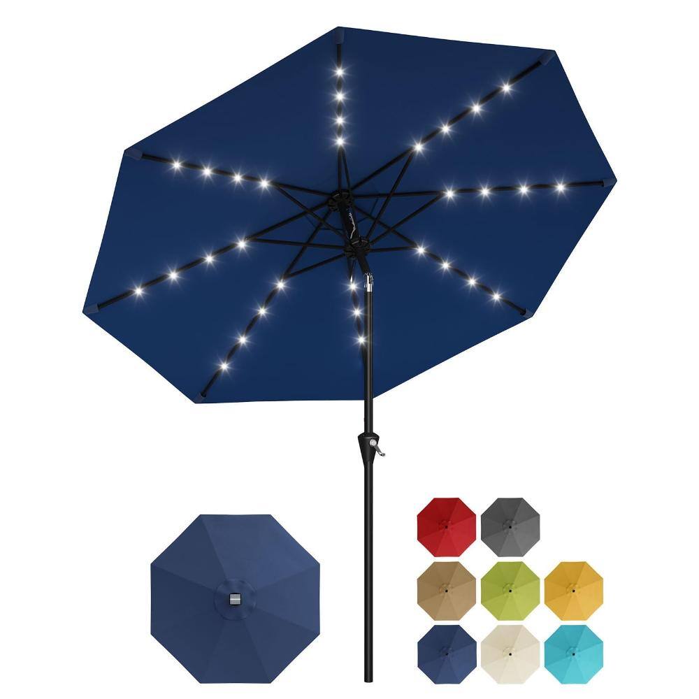 10ft.Navy Blue Solar Patio Umbrella with 32 LED Lights,8 Sturdy Ribs,Crank Lift & Push Button Tilt for Patio,Pool,Deck price history on PriceWatchPro