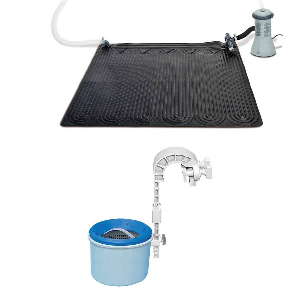 Intex Solar Panel Intex Solar Mat Water Heater - Black Bundled with Wall-Mounted ...