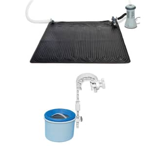 Solar Mat Water Heater - Black Bundled with Wall-Mounted Automatic Skimmer