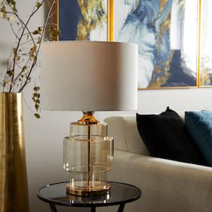 23 in. Gold Glass Task and Reading Table Lamp