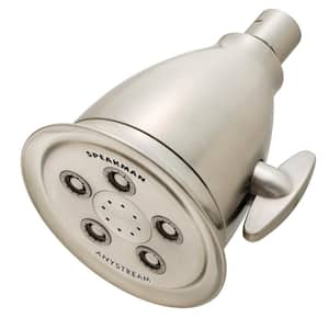 3-Spray 4.1 in. Single Wall Mount Low Flow Fixed Adjustable Shower Head in Brushed Nickel