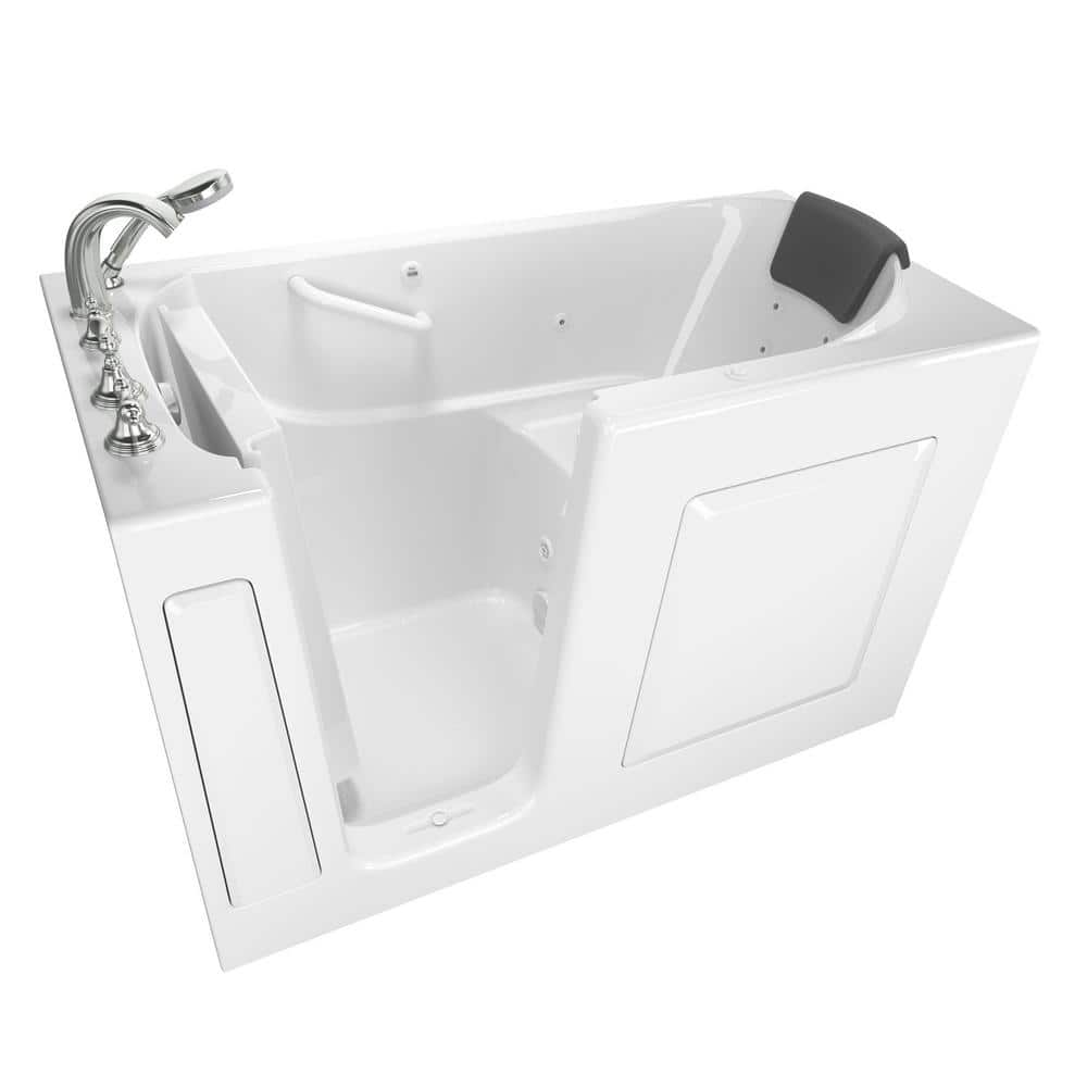 Gelcoat Premium Series 60 in. Left Hand Walk-In Whirlpool Bathtub in White