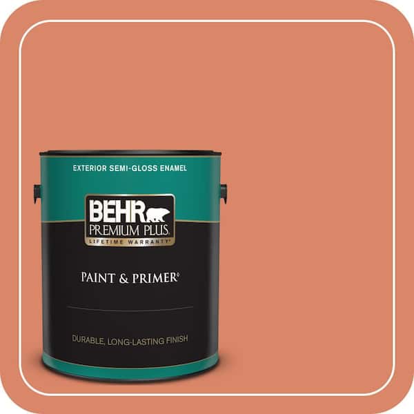 BEHR PREMIUM PLUS 1 gal. #M180-5 King Salmon Semi-Gloss Enamel Exterior Paint & Primer