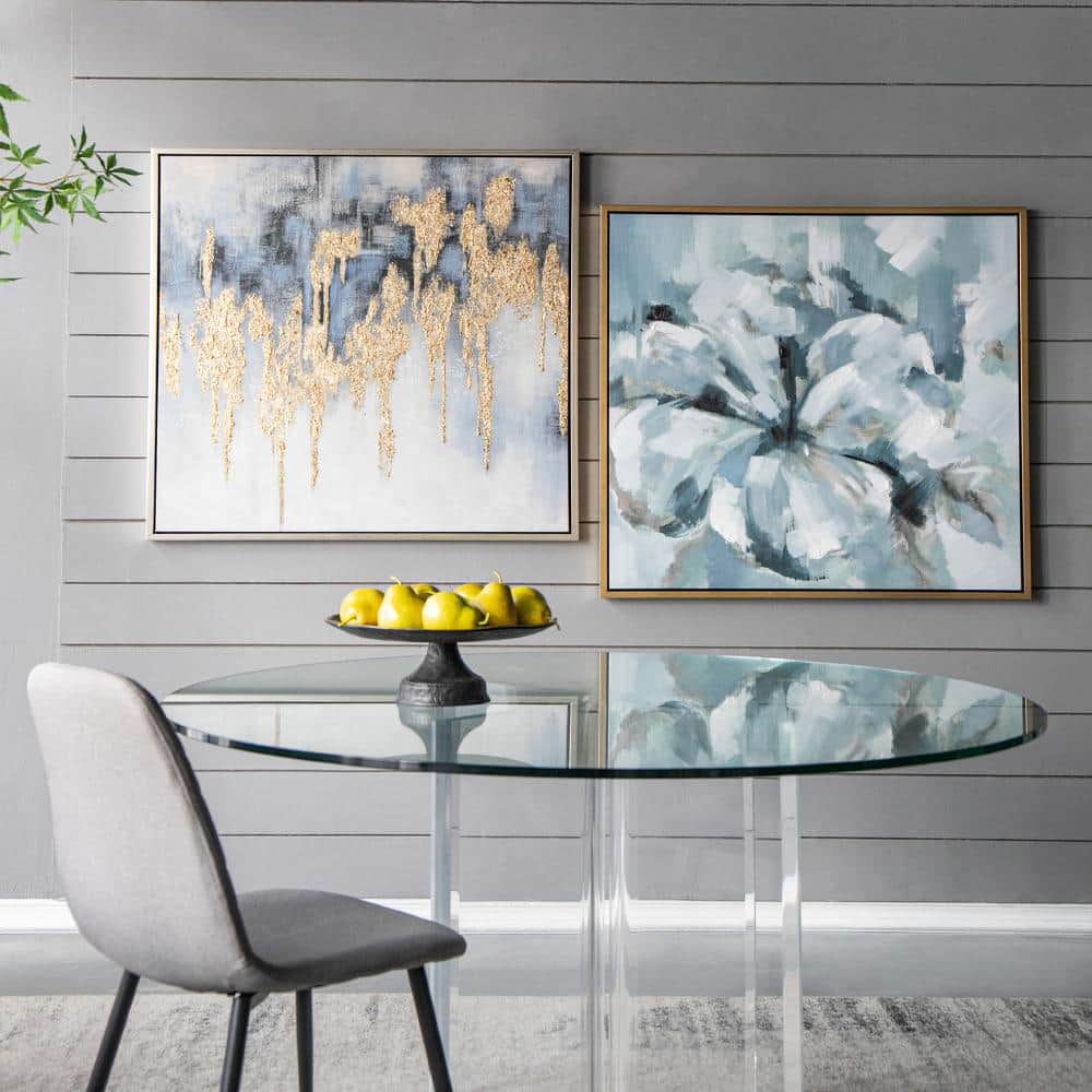 Contemporary Square Framed Wall Art Print, Finished with Gold Accents, for 