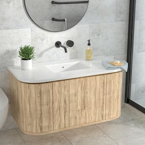 20 in . White Ceramic Vessel Sink Undermount Rectangular Bathroom Sink