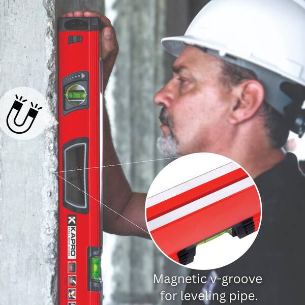 Kapro 96 in. Vulcan Magnetic Box Level with Magnified Vials and