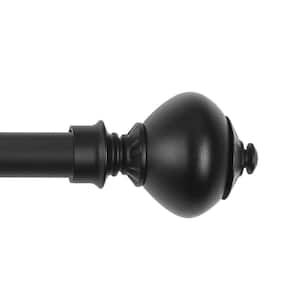 66 in. - 120 in. Telescoping 3/4 in. Single Curtain Rod in Pietro Black