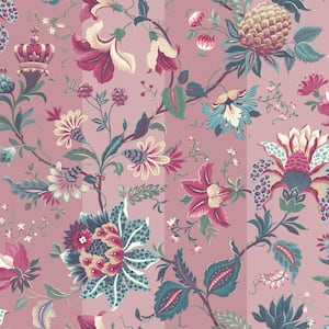 Floral Pink Crown Jewels Non-Woven Wallpaper