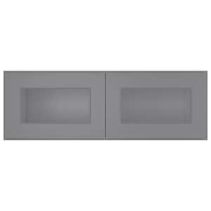 36 in. W X 12 in. D X 12 in. H in Shaker Gray Plywood Ready to Assemble Wall Kitchen Cabinet with 2-Doors
