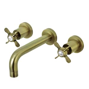 Essex 2-Handle Wall-Mount Bathroom Faucets in Antique Brass