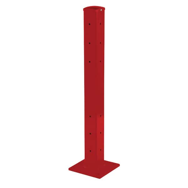 Vestil Red Guardrail Rigid Tube Post Bolt-On Style