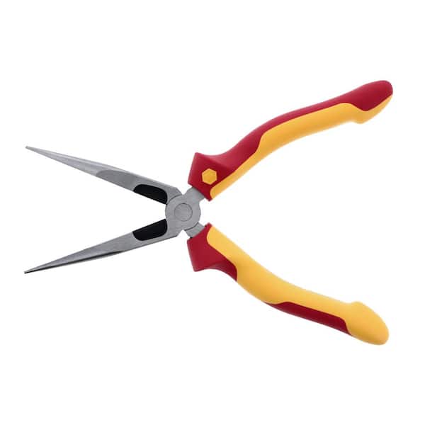 Fluke Insulated Long Nose Pliers – With Side Cutter And Gripping Zones, 1000V Rated, German Chrome-Moly-Vanadium Steel