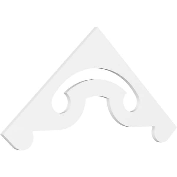 Ekena Millwork Pitch Northwest 1 in. x 60 in. x 27.5 in. (10/12) Architectural Grade PVC Gable Pediment Moulding