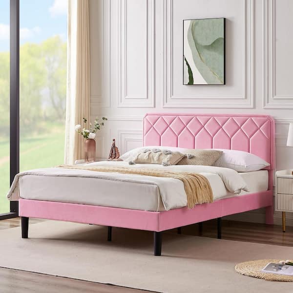Pink platform bed frame discount