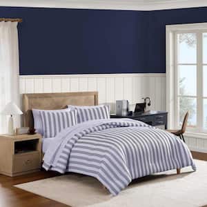 Tommy Hilfiger Campus Stripe 7-Piece White/Dark Blue Microfiber