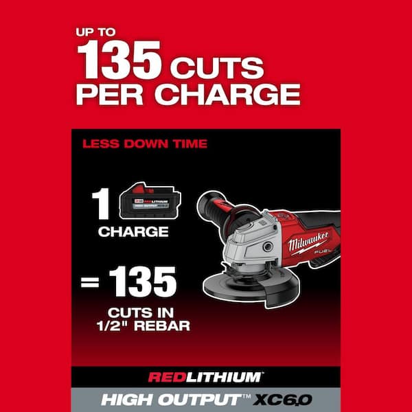 Milwaukee M18 FUEL 18V Lithium-Ion Brushless Cordless 4-1/2 in./6 in.  Braking Grinder with Paddle Switch (Tool-Only) 2980-20 - The Home Depot