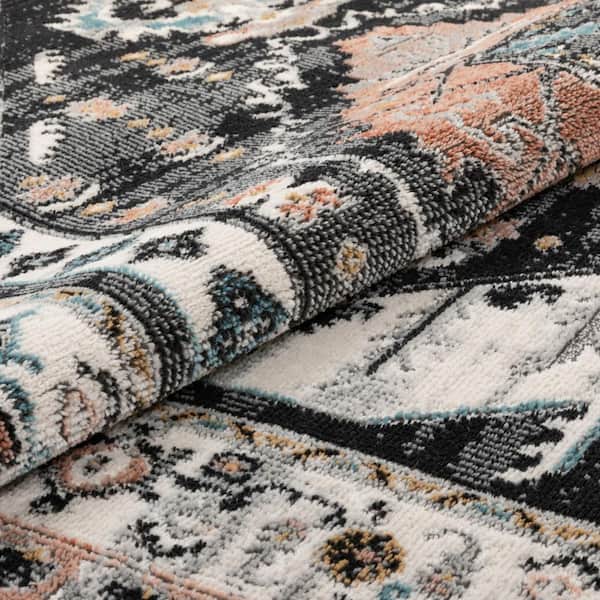 Well Woven Indira Julita Black Vintage Bohemian Aztec Tribal 5 ft