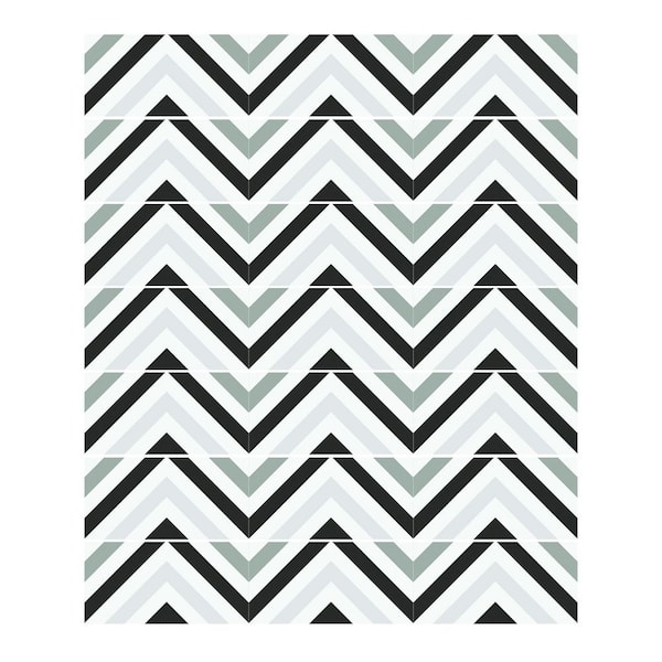 Jeedeson 7-Strip Peel and Stick Stair Risers Stickers, Vinyl Stair Stickers Decals, 6.97 in. x 41.73 in. (Black and White)