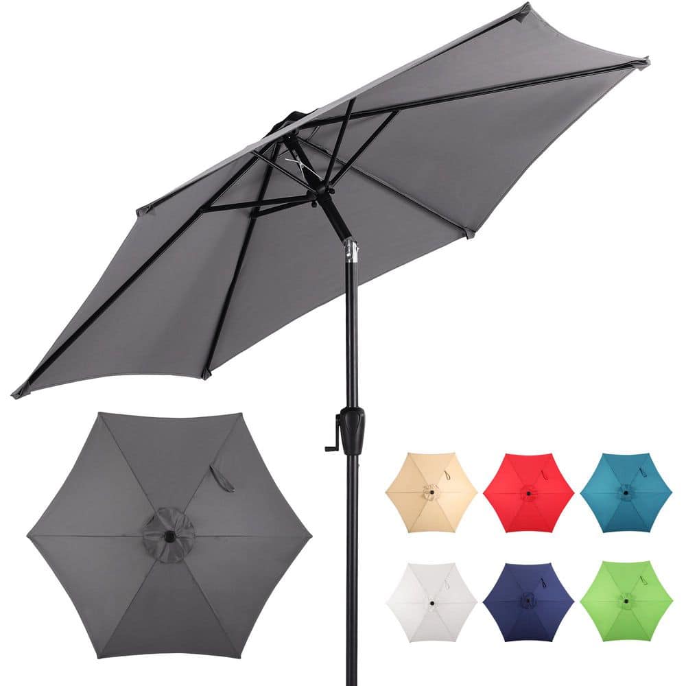 7.5 Steel 6 Rib Solid Color, Non Solution Dyed Polyester, Crank and Tilt - Grey price history on PriceWatchPro