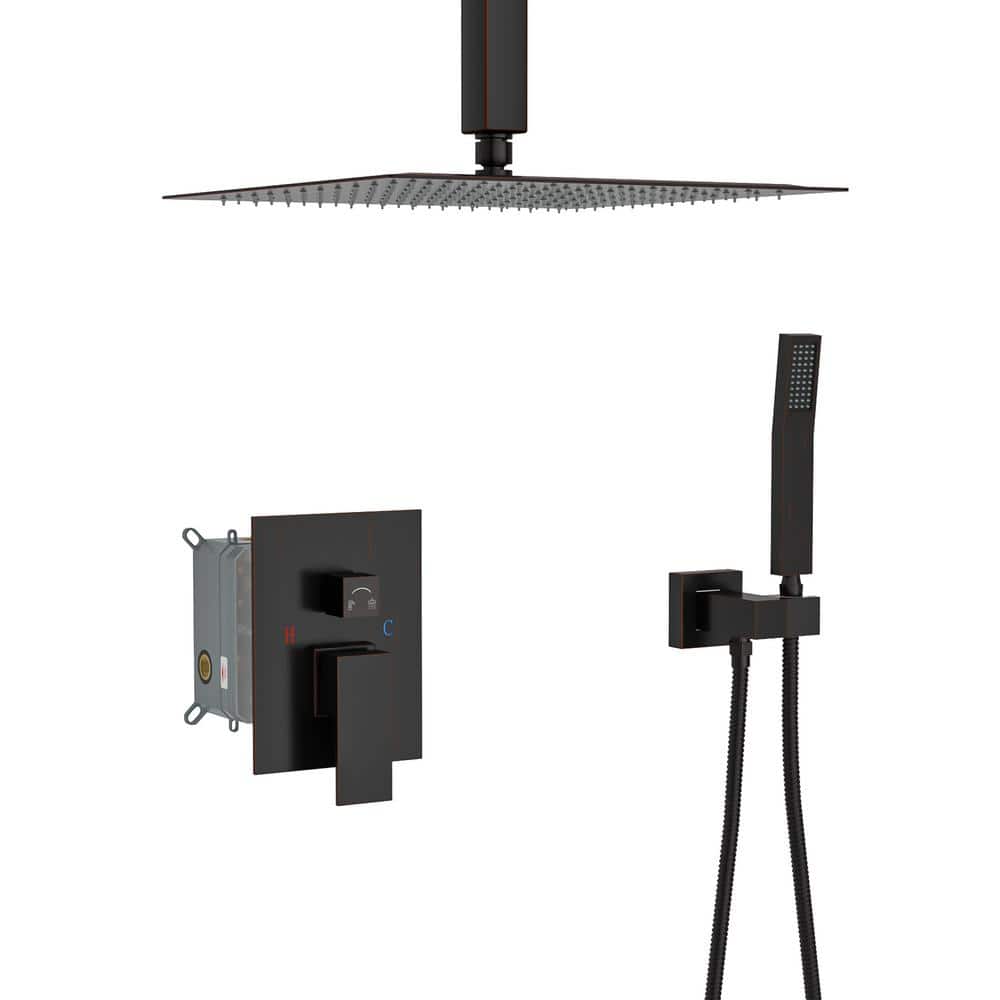Single Handle Rain Shower Head with Handheld-Spray 1-Spray Shower Faucet Se