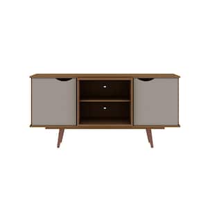 Hampton 53.54 in. Off-White and Maple Cream TV Stand Fits TV's up to 46 in. with Cable Management