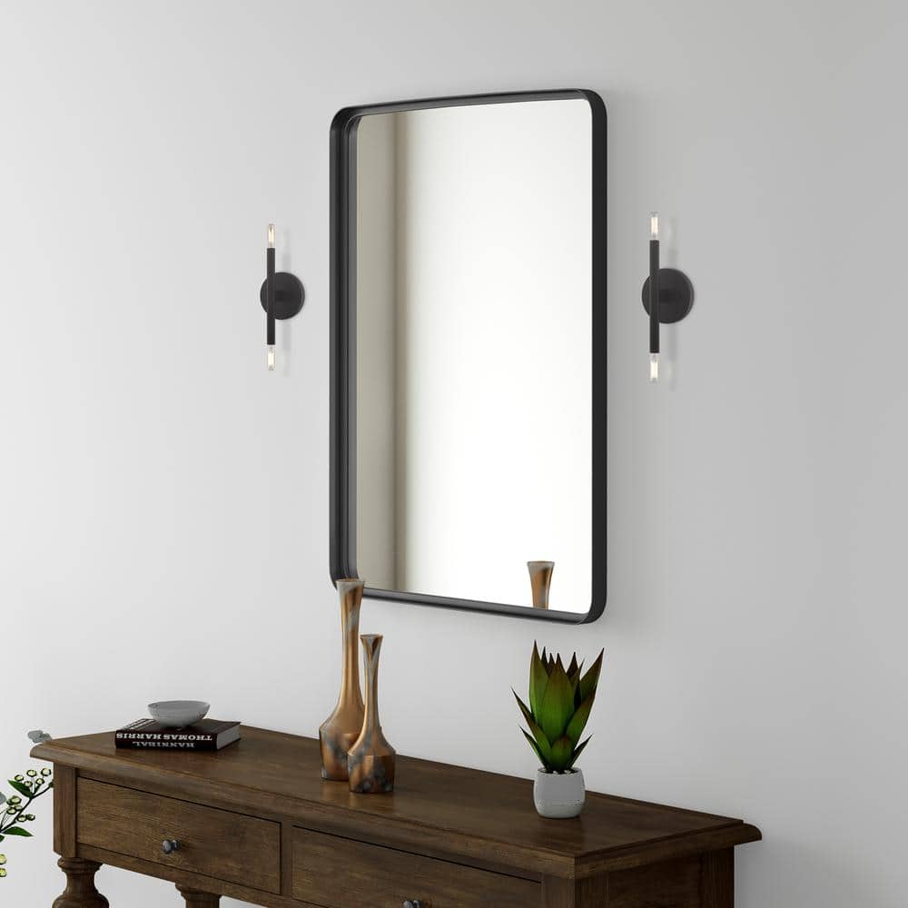 Copenhagen Mid-Century Modern Black and Bronze 2-Light Wall Sconce