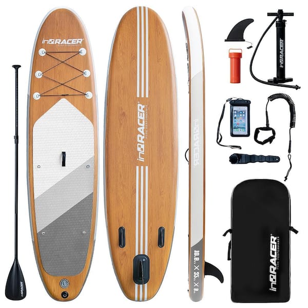 10.6 in. x 32 in. x 6 in. Wood Inflatable Stand Up Paddle Board