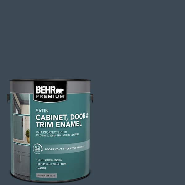 1 gal. #BXC-26 New Navy Blue Satin Enamel Interior/Exterior Cabinet, Door &  Trim Paint