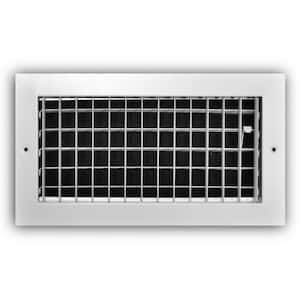 12 in. x 6 in. 1-Way Aluminum Adjustable Wall/Ceiling Register in White