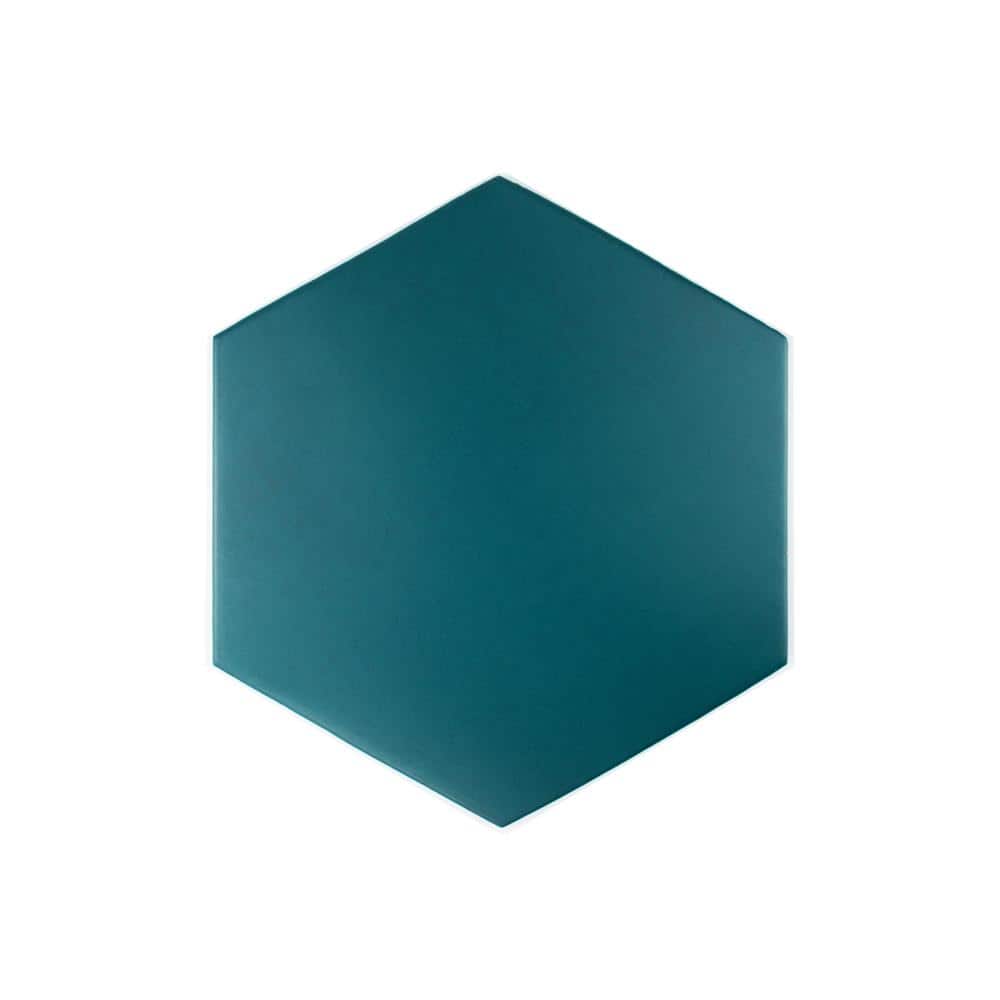 Blue Matte 9x10 Hexagon Porcelain Tile