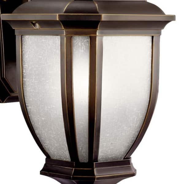 Salisbury 19.5 in. 1-Light Rubbed Bronze Outdoor Hardwired Wall Lantern Sconce with No Bulbs Included (1-Pack)