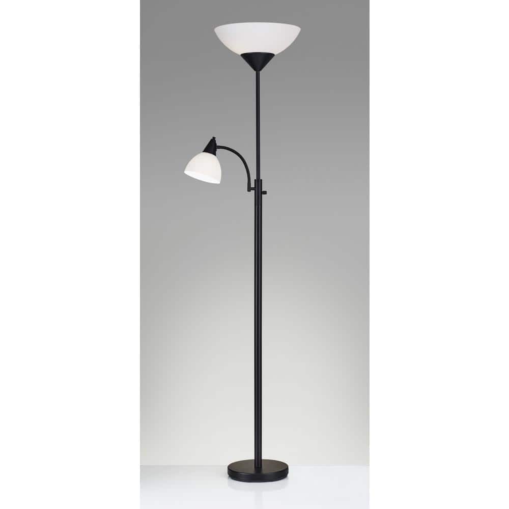 71 in. Black and White 2 Light 1-Way (On/Off) Torchiere Floor Lamp for Liviing Room with Acrylic Novelty Shade price history on PriceWatchPro