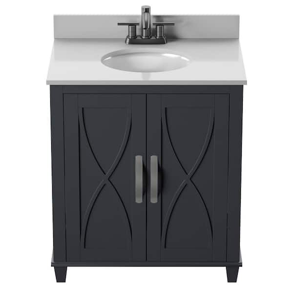 Twin Star Home 25 in. W x 25 in. D Corner Bathroom Vanity in