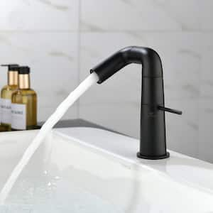 Luxurious Single Hole Single-Handle Bathroom Faucet in Matte Black ...