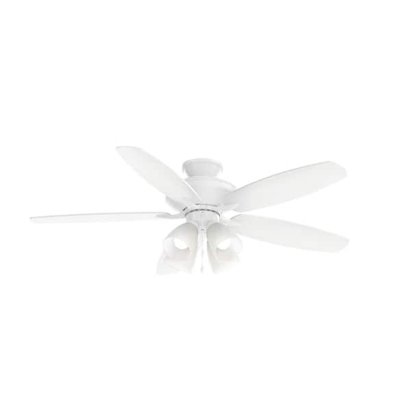 KICHLER Renew Premier 52 in. Indoor Matte White Dual Mount Ceiling Fan with LED Bulbs with Pull Chain