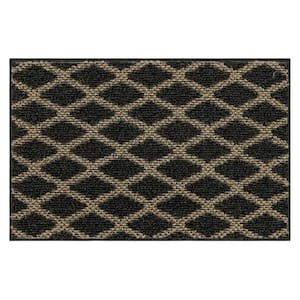 Basics Prism Black 1 ft. 8 in. x 2 ft. 6 in. Transitional Tufted Geometric Lattice Polyester Rectangle Area Rug