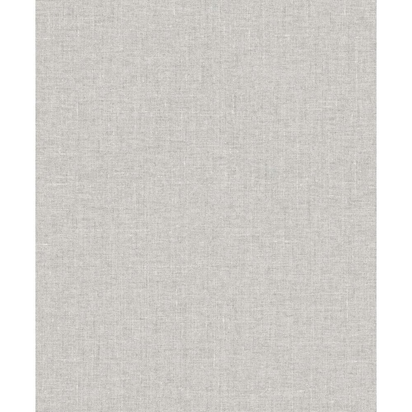 Seabrook Designs 57.5 sq. ft. Uniform Grey Abington Faux Linen Nonwoven Paper Unpasted Wallpaper Roll