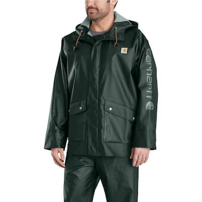 Men's X-Large Canopy Green Polyethylene/Polyester Waterproof Rain Storm Coat