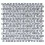 Hudson Penny Round Slate 12 in. x 12 in. Porcelain Mos (10.74 sq. ft. / Case)