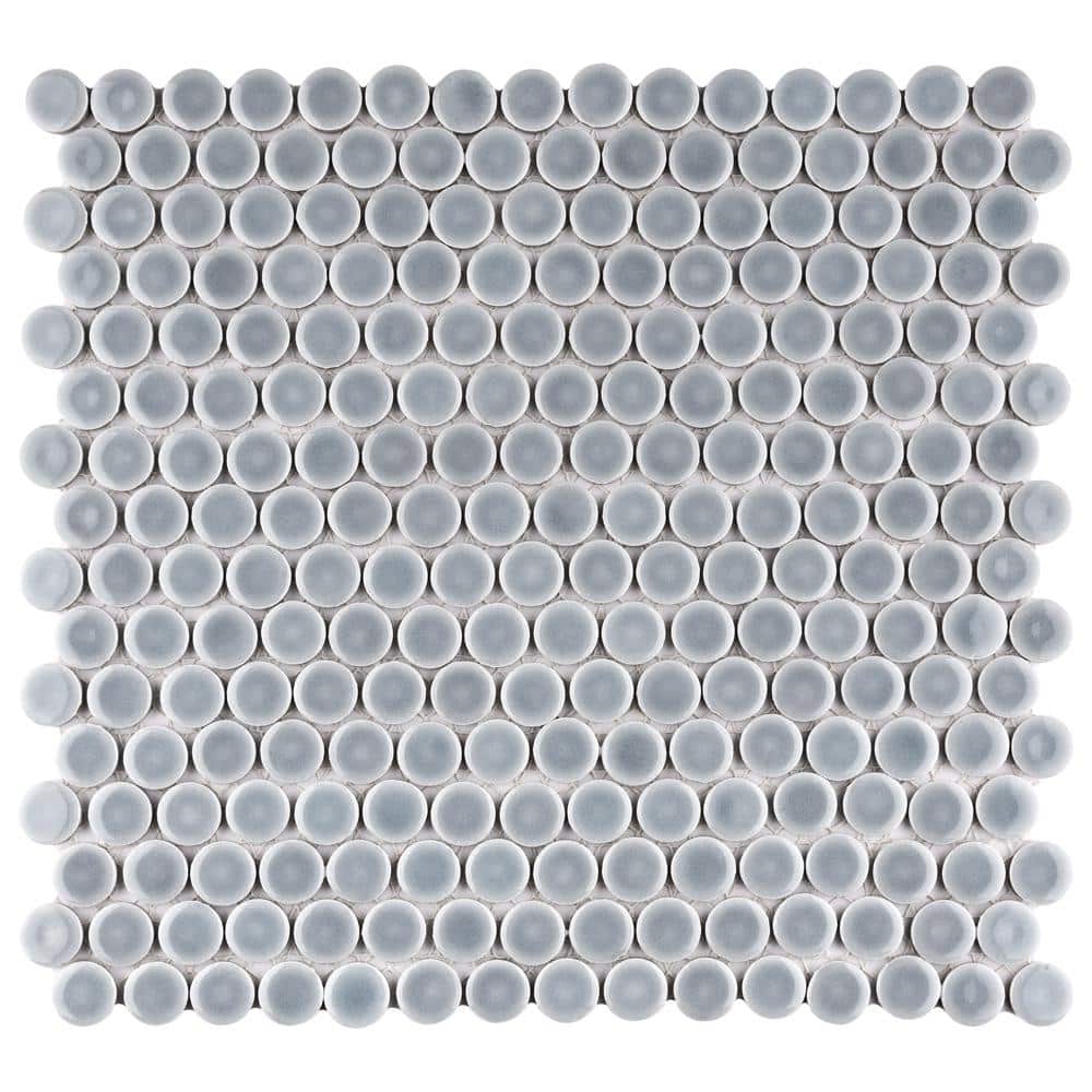Hudson Penny Round Slate 6 in. x 6 in. Porcelain Mosaic Take Home Tile Sample price history on PriceWatchPro