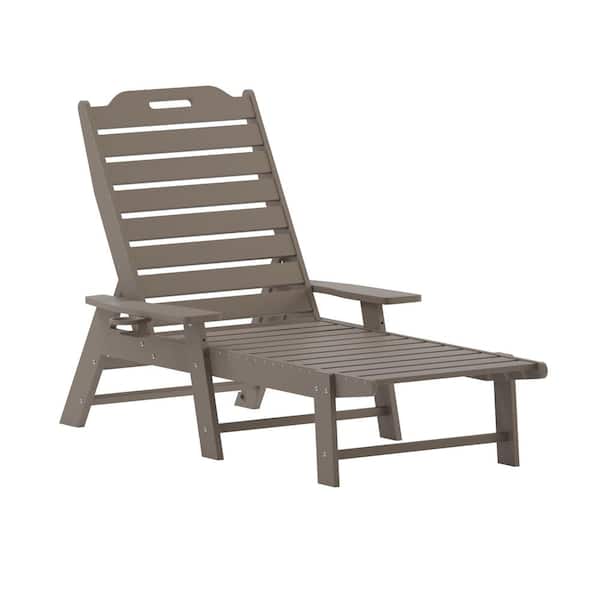 TAYLOR + LOGAN Brown Plastic Outdoor Lounge Chair (Set of 2)
